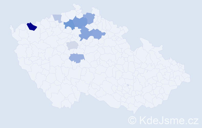 Příjmení: 'Pocnarová', počet výskytů 18 v celé ČR