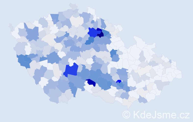 Příjmení: 'Kazdová', počet výskytů 1075 v celé ČR