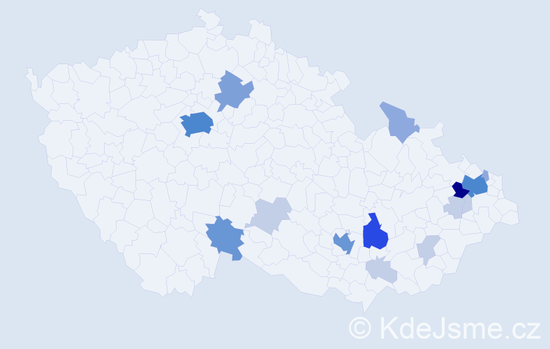 Příjmení: 'Gurka', počet výskytů 48 v celé ČR