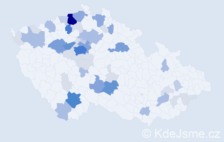 Příjmení: 'Mrhalová', počet výskytů 153 v celé ČR