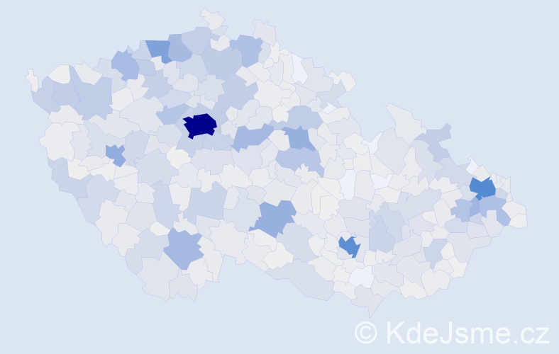 Příjmení: 'Holub', počet výskytů 6395 v celé ČR