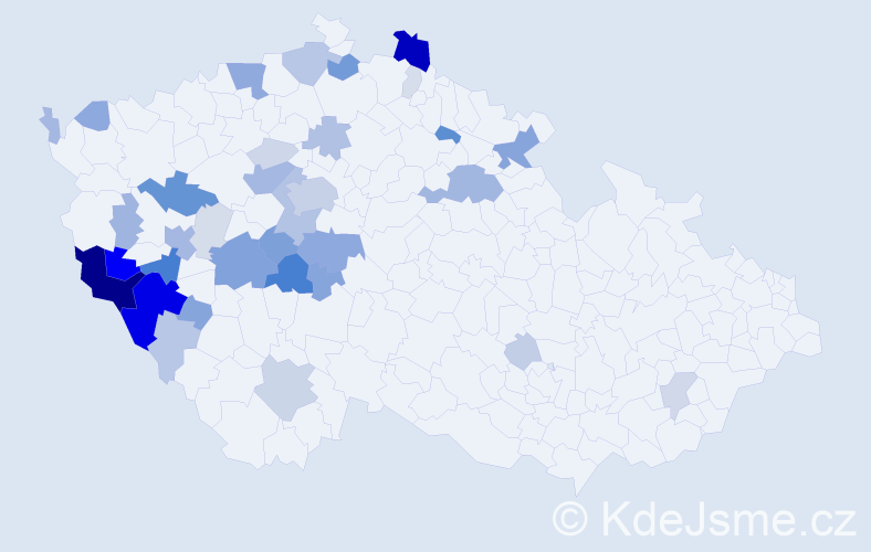 Příjmení: 'Hrabík', počet výskytů 142 v celé ČR