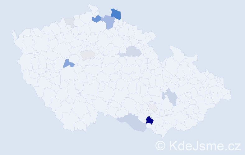 Příjmení: 'Dřevínková', počet výskytů 31 v celé ČR