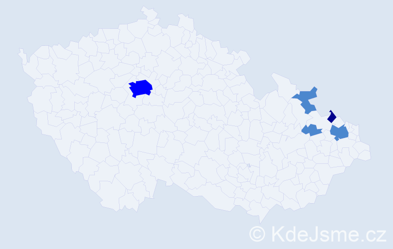 Příjmení: 'Meričková', počet výskytů 8 v celé ČR