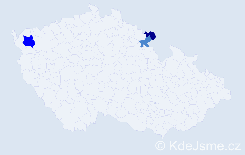 Příjmení: 'Kordan', počet výskytů 6 v celé ČR