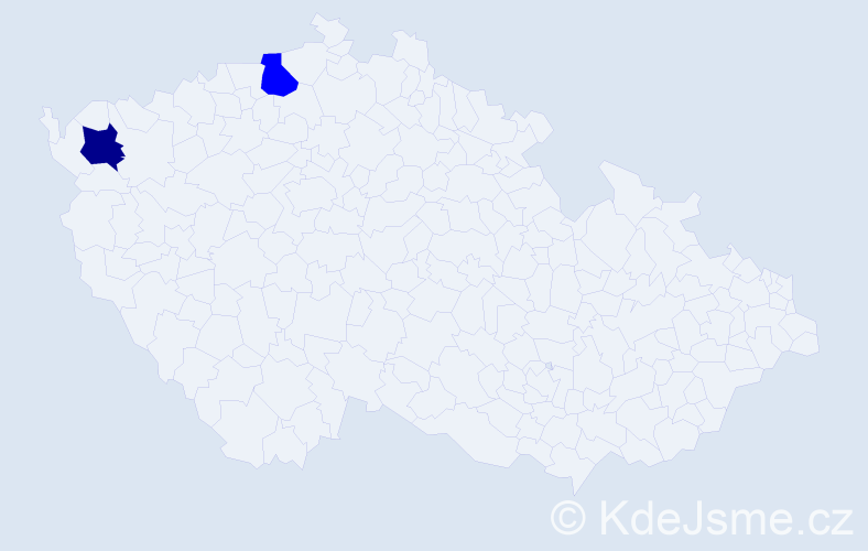 Příjmení: 'Wirlová', počet výskytů 5 v celé ČR