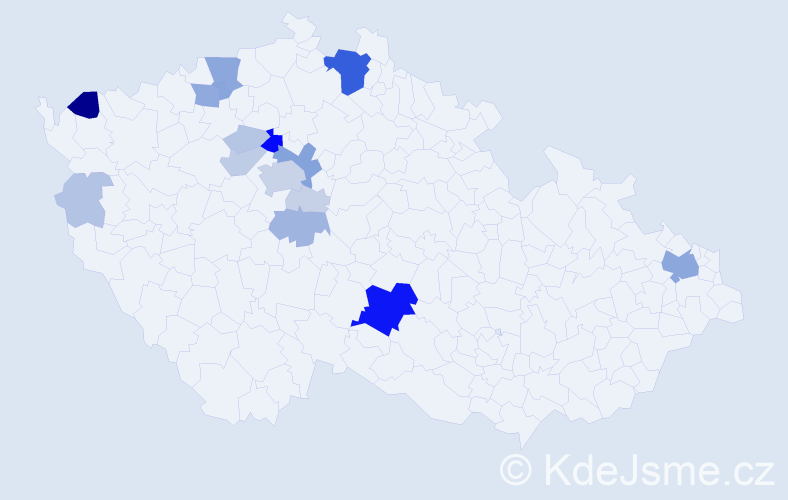 Příjmení: 'Kaliášová', počet výskytů 74 v celé ČR