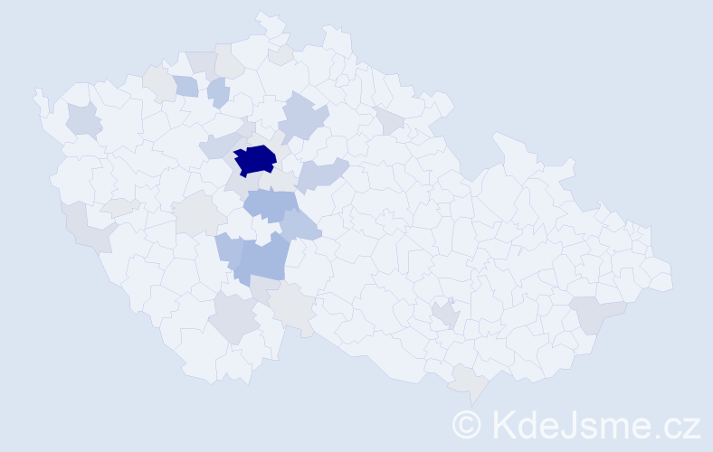 Příjmení: 'Ctiborová', počet výskytů 123 v celé ČR