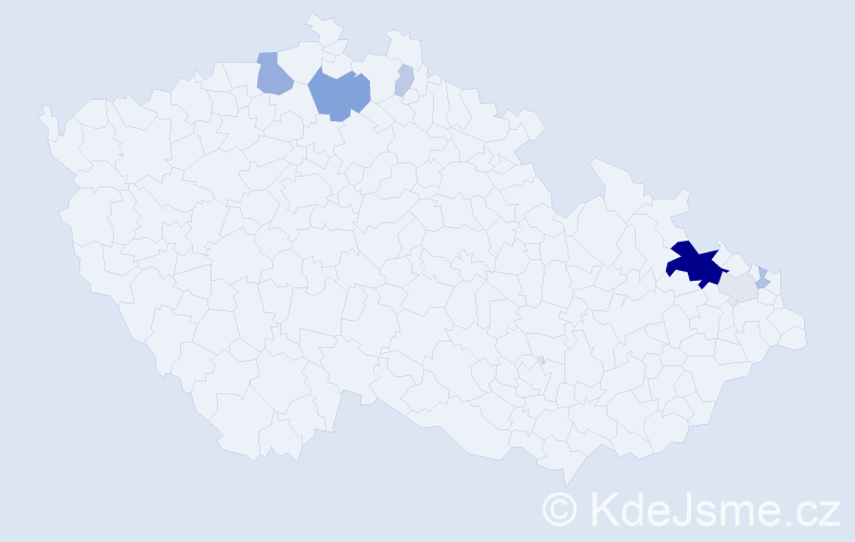 Příjmení: 'Brigula', počet výskytů 23 v celé ČR