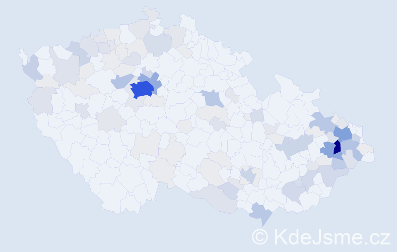 Příjmení: 'Hyklová', počet výskytů 401 v celé ČR