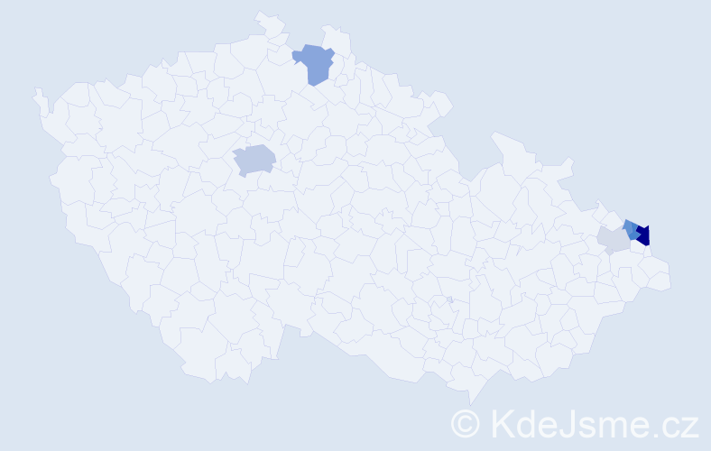 Příjmení: 'Korbasová', počet výskytů 18 v celé ČR