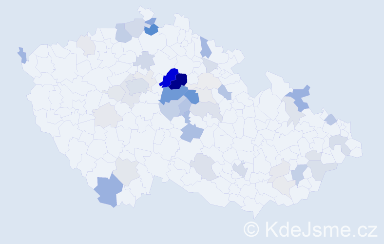 Příjmení: 'Najbrtová', počet výskytů 174 v celé ČR