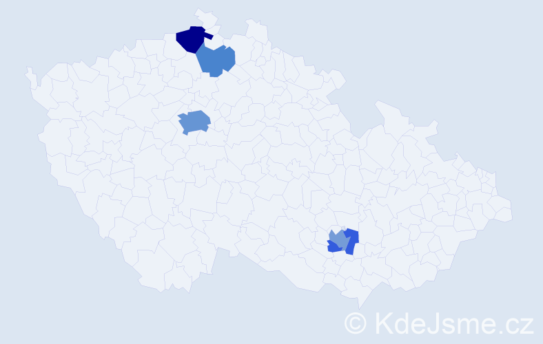 Příjmení: 'Čisláková', počet výskytů 13 v celé ČR