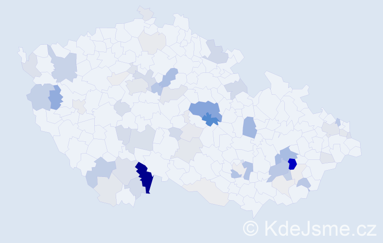 Příjmení: 'Košinová', počet výskytů 193 v celé ČR