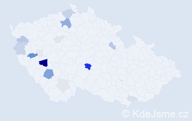 Příjmení: 'Košán', počet výskytů 28 v celé ČR