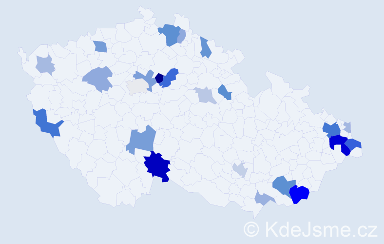 Příjmení: 'Boris', počet výskytů 58 v celé ČR