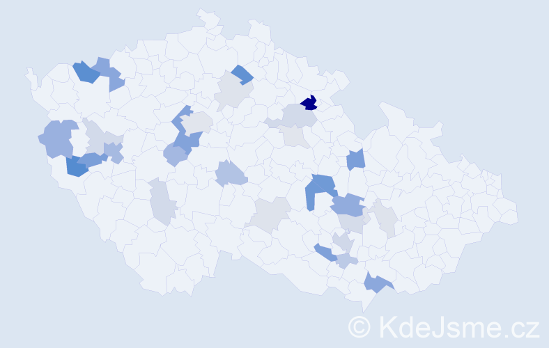 Příjmení: 'Freislebenová', počet výskytů 73 v celé ČR