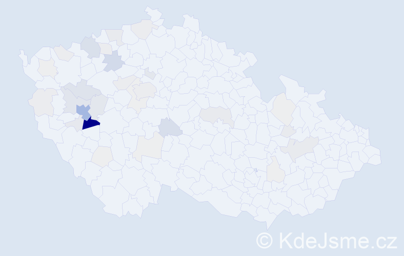 Příjmení: 'Kotora', počet výskytů 145 v celé ČR