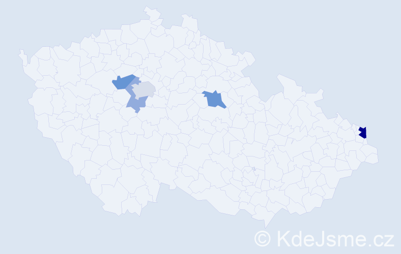 Příjmení: 'Mbaye', počet výskytů 11 v celé ČR