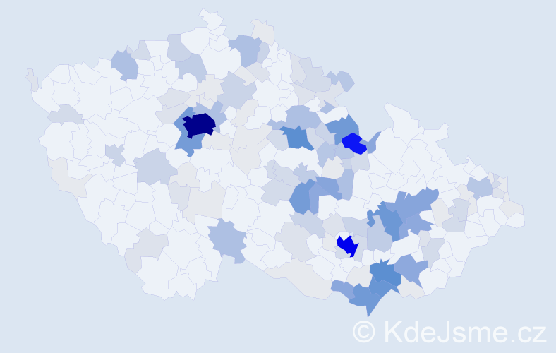 Příjmení: 'Kosek', počet výskytů 570 v celé ČR