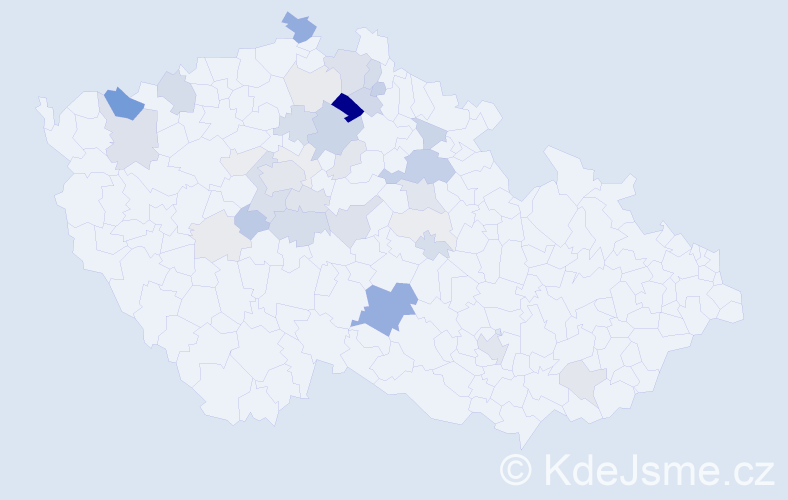 Příjmení: 'Formáčková', počet výskytů 128 v celé ČR