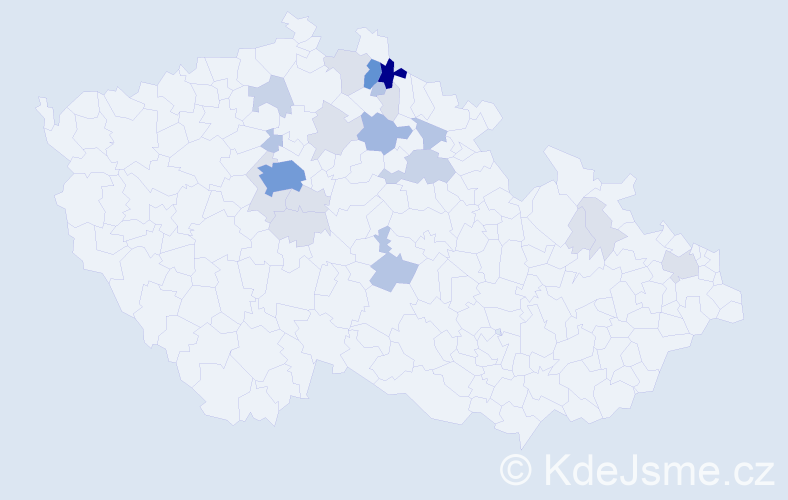 Příjmení: 'Krykorka', počet výskytů 72 v celé ČR