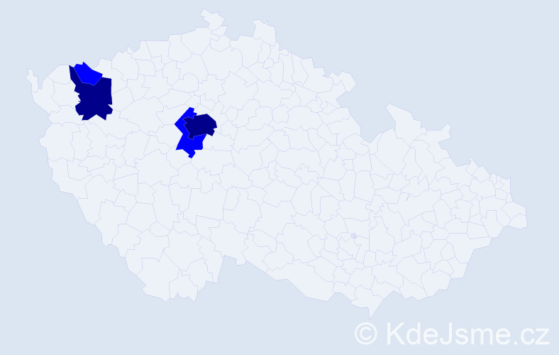 Příjmení: 'Fikač', počet výskytů 6 v celé ČR