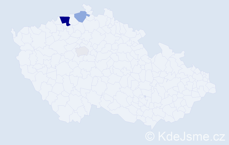 Příjmení: 'Hliba', počet výskytů 8 v celé ČR