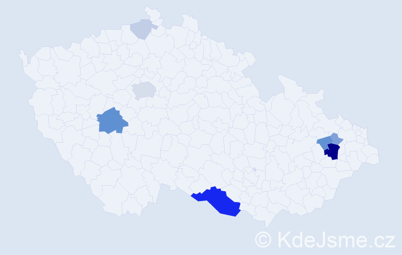 Příjmení: 'Bezunková', počet výskytů 27 v celé ČR