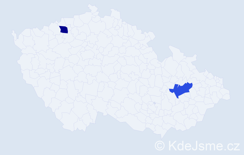 Příjmení: 'Stojmenovová', počet výskytů 2 v celé ČR