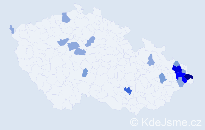 Příjmení: 'Holenková', počet výskytů 37 v celé ČR