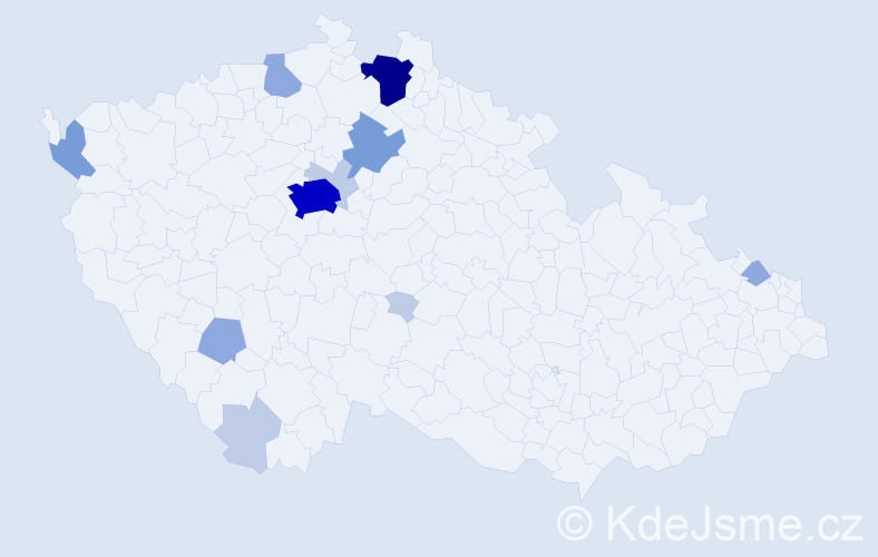 Příjmení: 'Teubner', počet výskytů 34 v celé ČR