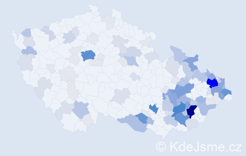 Příjmení: 'Adamíková', počet výskytů 425 v celé ČR