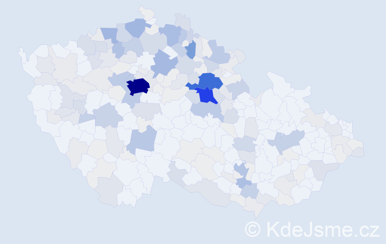 Příjmení: 'Bažantová', počet výskytů 848 v celé ČR