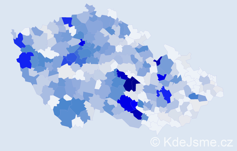 Příjmení: 'Nejedlý', počet výskytů 1684 v celé ČR