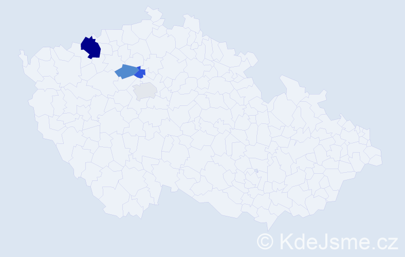 Příjmení: 'Podrahová', počet výskytů 7 v celé ČR