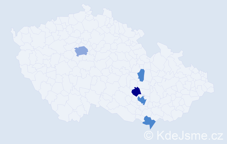 Příjmení: 'Chronc', počet výskytů 12 v celé ČR