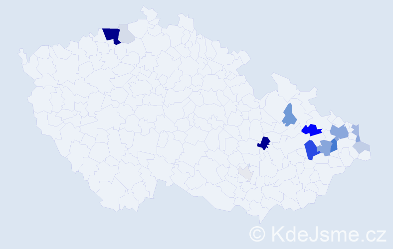 Příjmení: 'Bittala', počet výskytů 45 v celé ČR