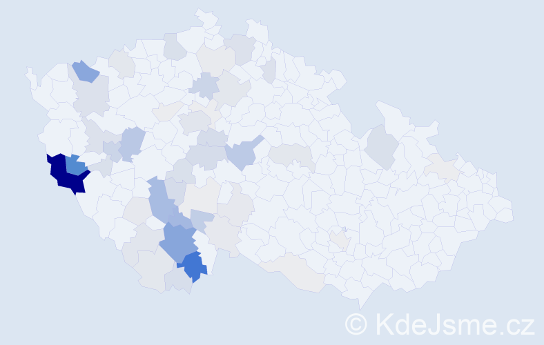 Příjmení: 'Konopová', počet výskytů 182 v celé ČR