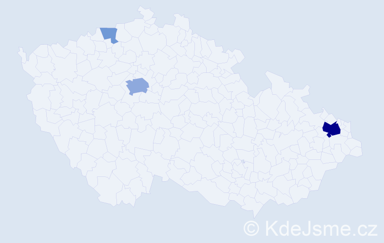 Příjmení: 'Bebko', počet výskytů 9 v celé ČR