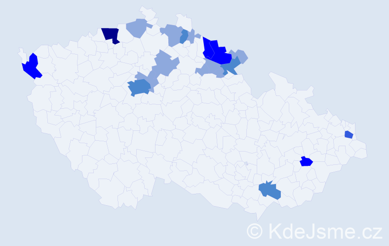 Příjmení: 'Klennerová', počet výskytů 41 v celé ČR
