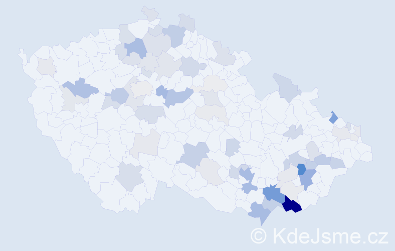 Příjmení: 'Jakubíčková', počet výskytů 195 v celé ČR