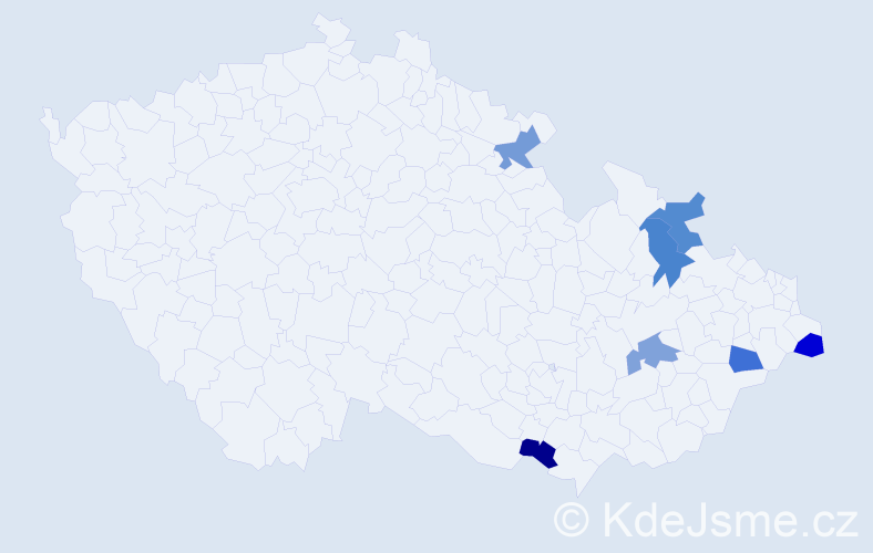 Příjmení: 'Tryska', počet výskytů 7 v celé ČR