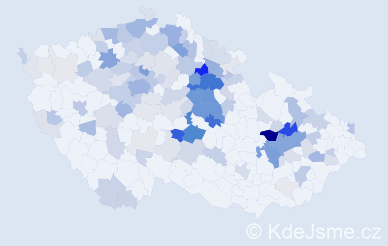 Příjmení: 'Klapková', počet výskytů 423 v celé ČR