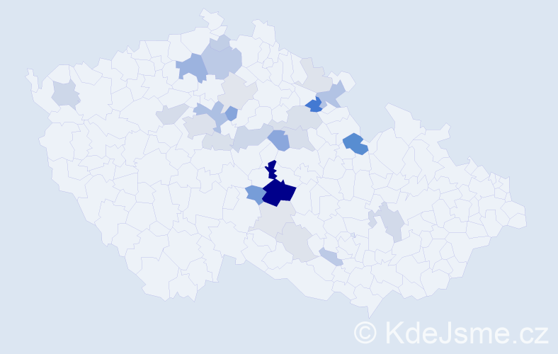 Příjmení: 'Sibera', počet výskytů 79 v celé ČR