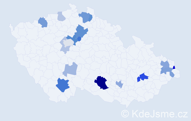 Příjmení: 'Čierny', počet výskytů 47 v celé ČR