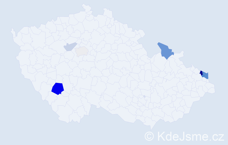Příjmení: 'Cycoňová', počet výskytů 20 v celé ČR