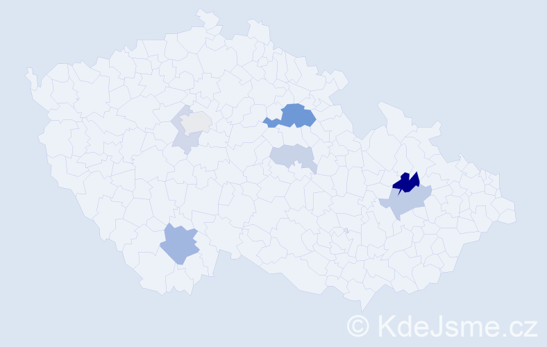 Příjmení: 'Heneberg', počet výskytů 19 v celé ČR