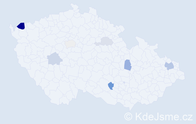 Příjmení: 'Košteková', počet výskytů 13 v celé ČR