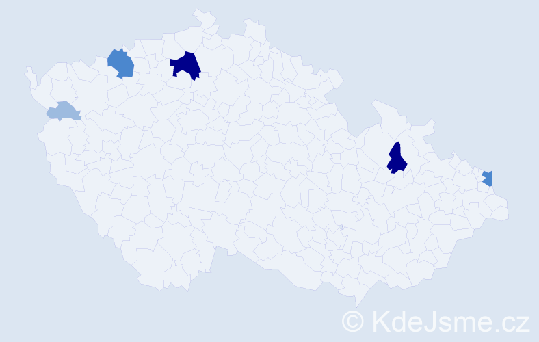 Příjmení: 'Ftáčková', počet výskytů 13 v celé ČR